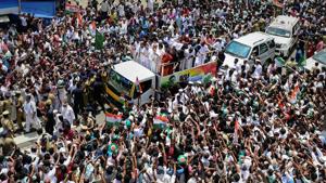BJP president Amit Shah had referred to the IUML’s green flags in Wayanad during Rahul Gandhi’s road show and said it was difficult to make out whether it was in India or Pakistan.(PTI)
