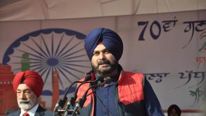 The Congress defended Sidhu and pointed to statements made by Bharatiya Janata Party (BJP) leaders in the past one week.(Sameer Sehgal/Hindustan Times) The Congress defended Sidhu and pointed to statements made by Bharatiya Janata Party (BJP) leaders in the past one week.(Sameer Sehgal/Hindustan Times)