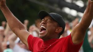 Tiger Woods celebrates after winning the 2019 Masters.(Reuters) Tiger Woods celebrates after winning the 2019 Masters.(Reuters)