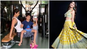 Shilpa Shetty shared a new video where she is exercising with her ‘partner’, her son Viaan.(Instagram) Shilpa Shetty shared a new video where she is exercising with her ‘partner’, her son Viaan.(Instagram)