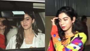 Khushi Kapoor and Ananya Panday attend the special screening of Kalank iun Mumbai.(Photo: Instagram) Khushi Kapoor and Ananya Panday attend the special screening of Kalank iun Mumbai.(Photo: Instagram)