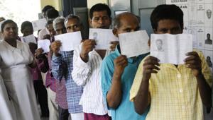 Inmates of the Institute of Mental Health, stands in a queue to cast their vote for the first time in history of the Indian Election in Chennai on Thursday.(ANU photo) Inmates of the Institute of Mental Health, stands in a queue to cast their vote for the first time in history of the Indian Election in Chennai on Thursday.(ANU photo)