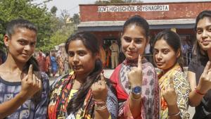 Voting began across the state at 7 am, where about 5.8 crore voters will decide the fate of 822 candidates in the Lok Sabha polls and 269 in the Assemble by-polls.(PTI File)