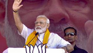 Prime Minister Narendra Modi addresses an election rally for Lok Sabha elections, in Bagalkot, Thursday, April 18, 2019.(PTI file photo)