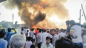 No loss of life was reported and 11 fire tenders were pressed into service, said fire department officials.(Sourced) No loss of life was reported and 11 fire tenders were pressed into service, said fire department officials.(Sourced)
