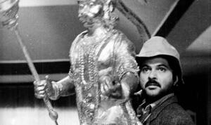 Anil Kapoor on the sets of Mr India. Anil Kapoor on the sets of Mr India.