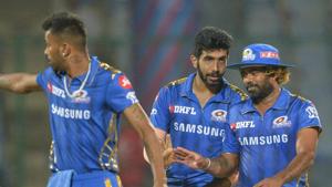 Mumbai Indians cricketers walks back after winning the match against Delhi Capitals.(AFP) Mumbai Indians cricketers walks back after winning the match against Delhi Capitals.(AFP)