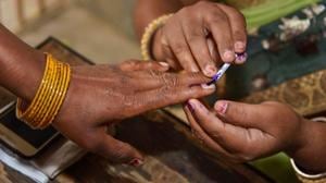 Women outnumbered men in exercising their franchise as they began queuing up at polling booths since early morning.(PTI) Women outnumbered men in exercising their franchise as they began queuing up at polling booths since early morning.(PTI)