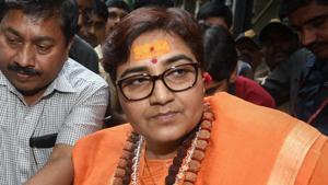 Sadhvi Pragya Singh Thakur had created a furore with her remarks on former ATS chief Hemant Karkare who had died in the 26/11 Mumbai attack.(PTI) Sadhvi Pragya Singh Thakur had created a furore with her remarks on former ATS chief Hemant Karkare who had died in the 26/11 Mumbai attack.(PTI)