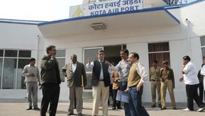 File photo of the Kota Airport. The Congress and the BJP accuse each other of failing to work for expansion of flight services from the Kota airport.(HT File Photo)