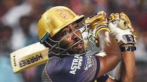 Kolkata Knight Riders' cricketer Andre Russell.(AFP) Kolkata Knight Riders' cricketer Andre Russell.(AFP)