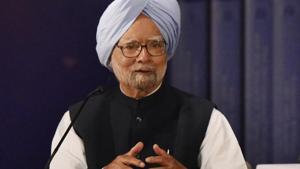 Former PM Manmohan Singh said that Nyay scheme will usher in an era of minimum income guarantee in India, end poverty and restart the economic engine which has “come to a stop” under the present government.(Vipin Kumar/HT PHOTO) Former PM Manmohan Singh said that Nyay scheme will usher in an era of minimum income guarantee in India, end poverty and restart the economic engine which has “come to a stop” under the present government.(Vipin Kumar/HT PHOTO)
