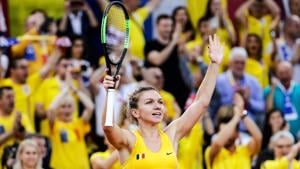 Romania's Simona Halep celebrates winning against France's Kristina Mladenovic.(AFP) Romania's Simona Halep celebrates winning against France's Kristina Mladenovic.(AFP)