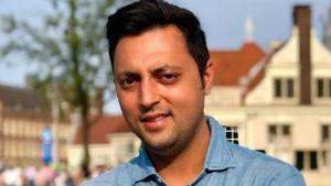 Aashray Sharma is the Congress candidate from the Mandi Lok Sabha seat.(HT Photo) Aashray Sharma is the Congress candidate from the Mandi Lok Sabha seat.(HT Photo)