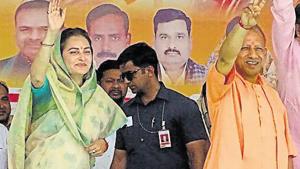 Uttar Pradesh Chief Minister Yogi Adityanath campaigns for BJP parliamentary candidate from Rampur, Jaya Prada, during an election rally ahead of the Lok Sabha elections, in Rampur, Sunday, April 21, 2019.(PTI) Uttar Pradesh Chief Minister Yogi Adityanath campaigns for BJP parliamentary candidate from Rampur, Jaya Prada, during an election rally ahead of the Lok Sabha elections, in Rampur, Sunday, April 21, 2019.(PTI)