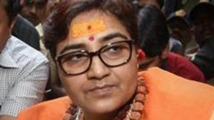 A co-accused in the 2008 Malegaon blast case on Sunday denounced BJP Bhopal Lok Sabha candidate Pragya Singh Thakur’s comments against Hemant Karkare.(PTI)