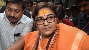 Pragya Thakur is pitted against senior Congress leader Digvijaya Singh on the Bhopal Lok Sabha seat, where polling will be held during the sixth phase on May 12.(PTI) Pragya Thakur is pitted against senior Congress leader Digvijaya Singh on the Bhopal Lok Sabha seat, where polling will be held during the sixth phase on May 12.(PTI)