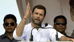 Rahul urged the partymen to ensure victory of Congress’s Sultanpur candidate Sanjay Sinh. “I request you to ensure victory of Sanjay Sinh.(HT Photo) Rahul urged the partymen to ensure victory of Congress’s Sultanpur candidate Sanjay Sinh. “I request you to ensure victory of Sanjay Sinh.(HT Photo)