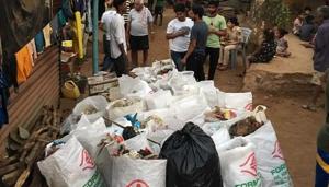 For the last three months, the residents of Chunapada inside the SGNP have been sending dry waste for recycling, while the wet waste is being turned into compost.(HT Photo) For the last three months, the residents of Chunapada inside the SGNP have been sending dry waste for recycling, while the wet waste is being turned into compost.(HT Photo)