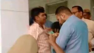 Lok Sabha elections 2019: UP BJP workers thrash election officer for asking voters to press cycle(ANI/Twitter)
