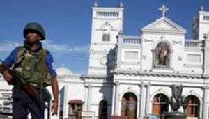 A security officer stands in front of St Anthony's shrine in Colombo, after bomb blasts ripped through churches and luxury hotels on Easter, in Sri Lanka on Monday.(REUTERS) A security officer stands in front of St Anthony's shrine in Colombo, after bomb blasts ripped through churches and luxury hotels on Easter, in Sri Lanka on Monday.(REUTERS)