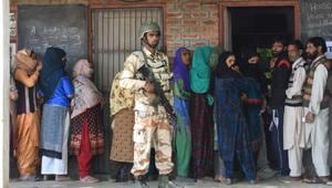 The Anantnag seat is spread over four districts, where polling is being held in three phases due to security concerns.(HT Photo)