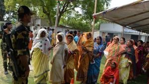 Voters outside a polling station in Malda, West Bengal.(AFP) Voters outside a polling station in Malda, West Bengal.(AFP)