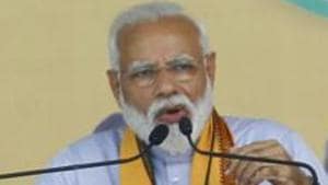 Prime Minister Narendra Modi on Wednesday launched a scathing attack on West Bengal chief minister and Trinamool Congress chief Mamata Banerjee on her own turf.(ANI Photo)