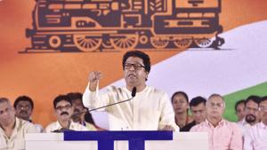 Raj Thackeray at the rally.(Anshuman Poyrekar/HT Photo)