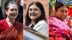UPA chairperson Sonia Gandhi and Union ministers Maneka Gandhi and Smriti Irani are among the women politicians contesting the 2019 Lok Sabha Elections on the seven parliamentary constituencies in UP’s Awadh region.(Agencies) UPA chairperson Sonia Gandhi and Union ministers Maneka Gandhi and Smriti Irani are among the women politicians contesting the 2019 Lok Sabha Elections on the seven parliamentary constituencies in UP’s Awadh region.(Agencies)
