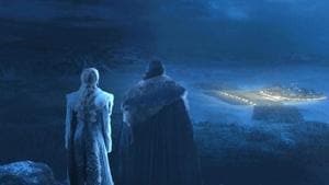 Daenerys Targaryen and Jon Snow watch the Night King’s army at Winterfell in episode 3 of Game of Thrones. Daenerys Targaryen and Jon Snow watch the Night King’s army at Winterfell in episode 3 of Game of Thrones.