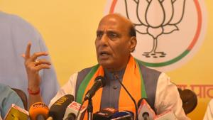 The NDA will win with a 3/4th majority, said Union home minister Rajnath Singh, at a rally in Nallasopara on Wednesday. The NDA will win with a 3/4th majority, said Union home minister Rajnath Singh, at a rally in Nallasopara on Wednesday.