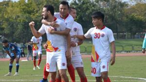 A file photo of East Bengal during their match against Minerva Punjab.(HT Photo) A file photo of East Bengal during their match against Minerva Punjab.(HT Photo)
