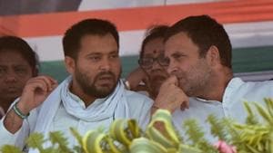 On his part, Tejashwi slammed PM Modi referring to his politics as “put on” and accusing him of running a factory of lies.(ANI) On his part, Tejashwi slammed PM Modi referring to his politics as “put on” and accusing him of running a factory of lies.(ANI)