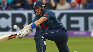 England's Sam Billings plays a sweep shot.(AFP) England's Sam Billings plays a sweep shot.(AFP)
