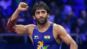 Bajrang Punia reacts after winning the World Championship 2018 semifinal match.(PTI) Bajrang Punia reacts after winning the World Championship 2018 semifinal match.(PTI)