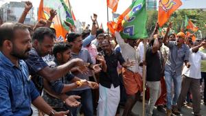 The BJP is hoping to make inroads into Kerala by exploiting popular sentiment against the Supreme Court order allowing women of menstruating age into the Sabarimala shrine.(Reuters File Photo) The BJP is hoping to make inroads into Kerala by exploiting popular sentiment against the Supreme Court order allowing women of menstruating age into the Sabarimala shrine.(Reuters File Photo)