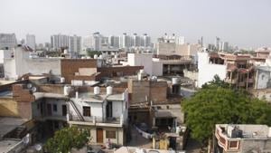 An aerial view of Badshahpur town, in Gurugram, India.(Yogendra Kumar/HT PHOTO) An aerial view of Badshahpur town, in Gurugram, India.(Yogendra Kumar/HT PHOTO)