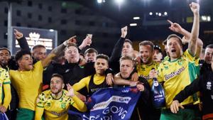 Norwich City celebrate promotion to the premier league after winning the match(Action Images via Reuters) Norwich City celebrate promotion to the premier league after winning the match(Action Images via Reuters)