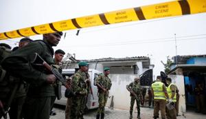 Security personnel seen at the site of an overnight gun battle, between troops and suspected Islamist militants, on the east coast of Sri Lanka, in Kalmunai, April 27, 2019. REUTERS/Dinuka Liyanawatte(REUTERS) Security personnel seen at the site of an overnight gun battle, between troops and suspected Islamist militants, on the east coast of Sri Lanka, in Kalmunai, April 27, 2019. REUTERS/Dinuka Liyanawatte(REUTERS)