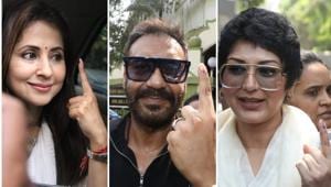 Urmila Matondkar, Ajay Devgn, Sonali Bendre and Salman Khan among others stepped out to vote.(Varinder Chawla) Urmila Matondkar, Ajay Devgn, Sonali Bendre and Salman Khan among others stepped out to vote.(Varinder Chawla)