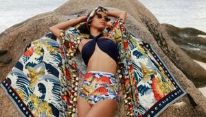Invest in a statement-print beach cover-up and a high-cut bikini bottom.(Shivan & Narresh) Invest in a statement-print beach cover-up and a high-cut bikini bottom.(Shivan & Narresh)
