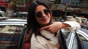 Actor Priyanka Chopra after voting in Mumbai for Lok Sabha elections 2019.(Santosh Harhare/HT photo)