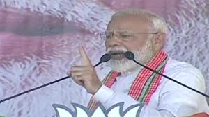 The West Bengal chief minister has not been holding back in her attacks on the PM either. She has, at different rallies, referred to him as “expiry babu”, claiming that Modi’s tenure as prime minister was about to end “but he is not mentally prepared for going out of power”.(ANI/twitter) The West Bengal chief minister has not been holding back in her attacks on the PM either. She has, at different rallies, referred to him as “expiry babu”, claiming that Modi’s tenure as prime minister was about to end “but he is not mentally prepared for going out of power”.(ANI/twitter)