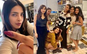 Priyanka Chopra and Parineeti Chopra at Isha Ambani’s house. Priyanka Chopra and Parineeti Chopra at Isha Ambani’s house.