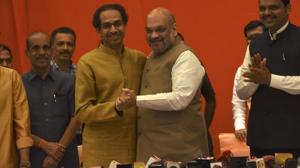 Shiv Sena president Uddhav Thackeray and BJP chief Amit Shah(Vijayanand Gupta/HT FILE Photo)