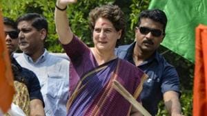In this challenging scenario, Congress candidates struggle to pick a few seats riding on their own groundwork and Priyanka Gandhi’s charisma.(PTI File Photo) In this challenging scenario, Congress candidates struggle to pick a few seats riding on their own groundwork and Priyanka Gandhi’s charisma.(PTI File Photo)