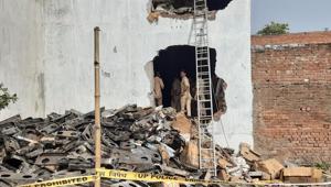 The fire soon spread to the portion of the house being used as a godown for LPG stoves by owner TN Singh. He was not present at the time of the incident. The fire soon spread to the portion of the house being used as a godown for LPG stoves by owner TN Singh. He was not present at the time of the incident.