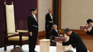 Japan’s new Emperor Naruhito formally ascended the Chrysanthemum Throne on Wednesday.(AFP)