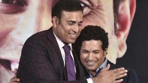 A file photo of former cricketers VVS Laxman and Sachin Tendulkar at the launch of Laxman's autobiography '281 and Beyond'.(AP) A file photo of former cricketers VVS Laxman and Sachin Tendulkar at the launch of Laxman's autobiography '281 and Beyond'.(AP)